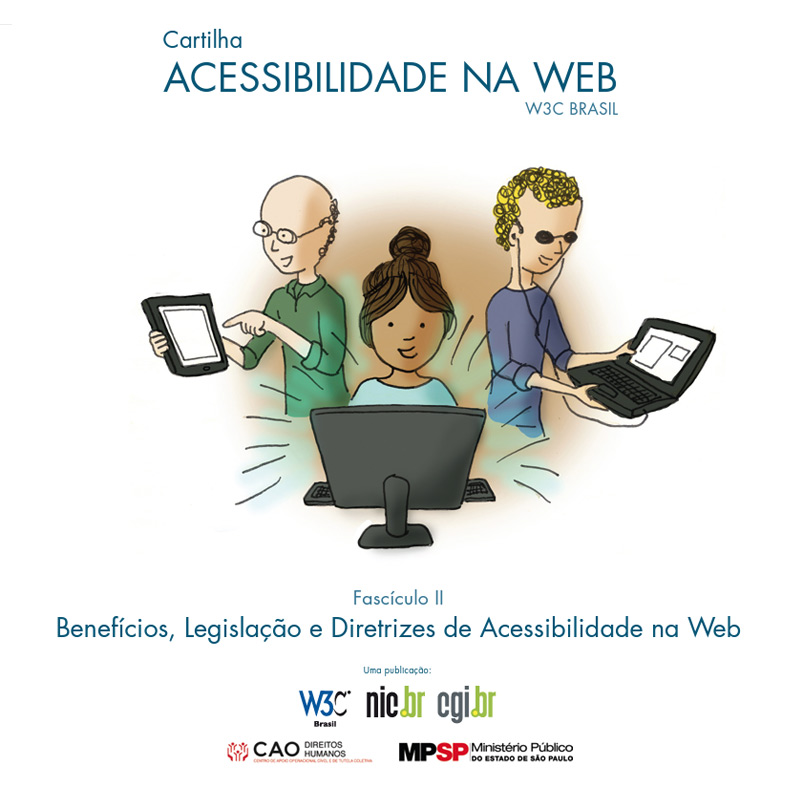 Capa do Fascículo 2 da Cartilha com imagem de pessoas diversas acessando dispositivos diferentes.