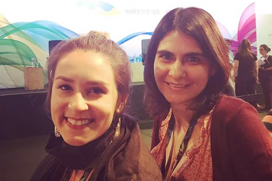 Luiza Caspary e Cláudia Nascimento durante a cerimônica de premiação no Rio de Janeiro.